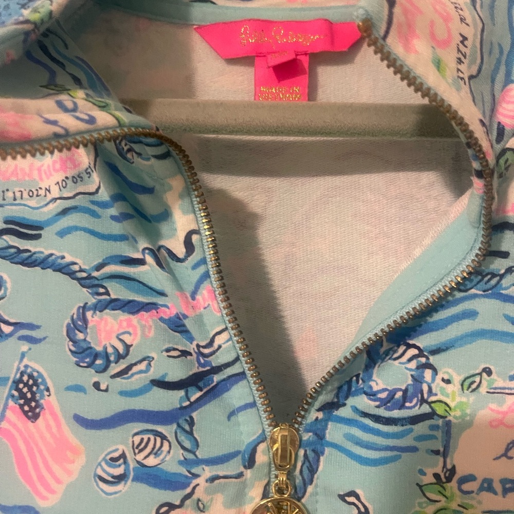 Lilly Pulitzer Blue and Pink Patterned Hoodie - Picture 3 of 4